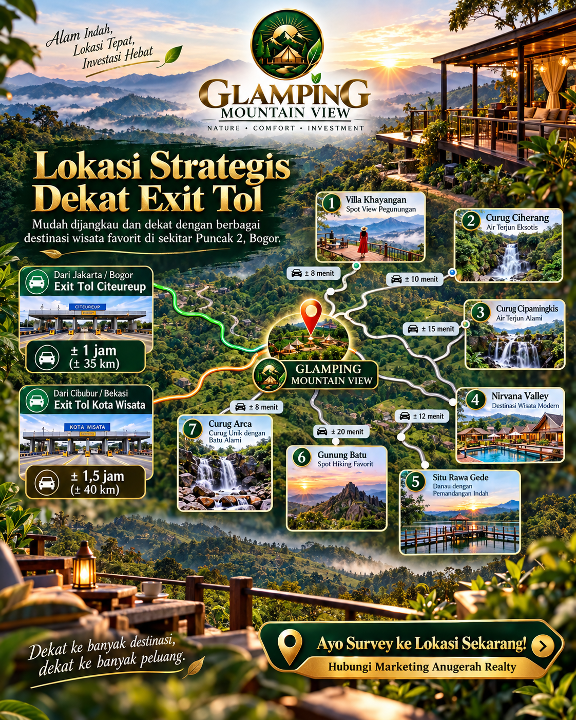 Poster Glamping Pegunungan Dekat Destinasi Wisata